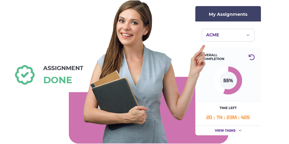 Educational curriculum display with assessments on financial topics, provided by StockTrak5