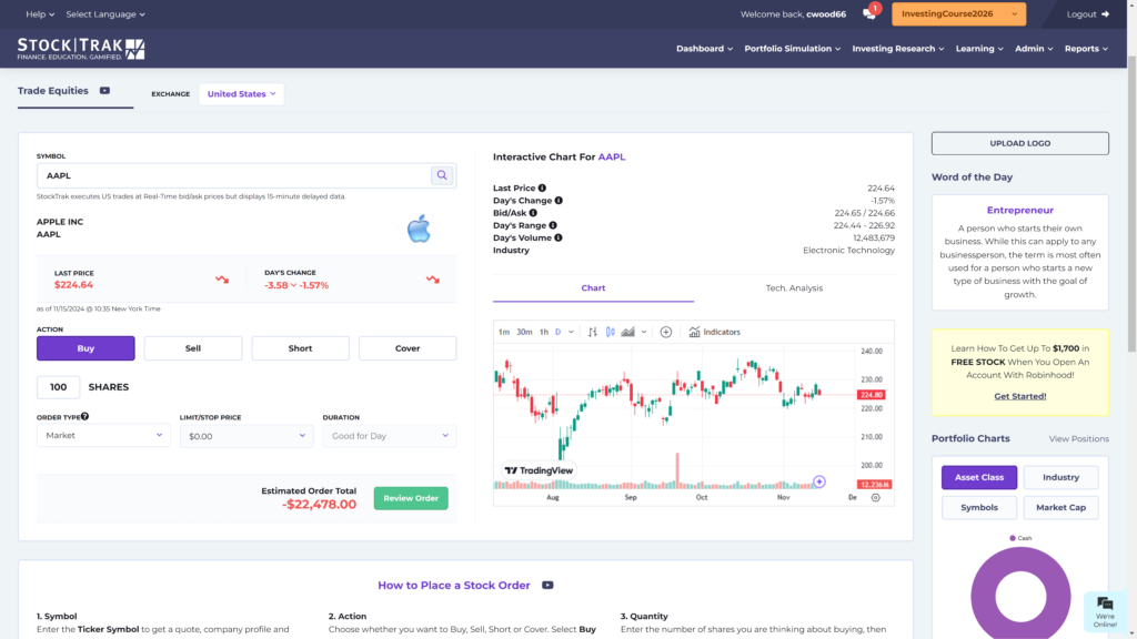 Stock Market Game
