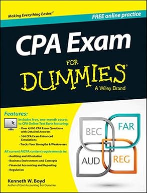 Cover of CPA Exam for Dummies with Online Practice, 1st Edition