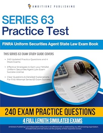 Cover of Series 63 Practice Test Exam Book