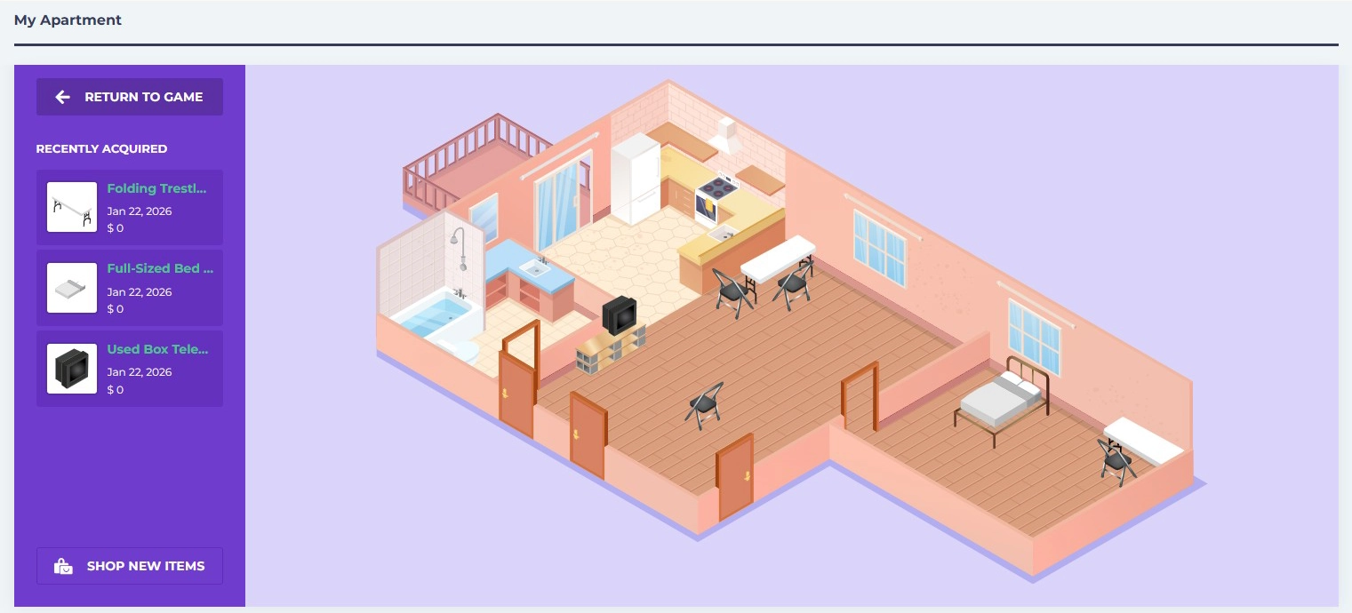 My Apartment Game User Interface