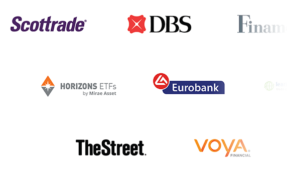 Array of corporate logos indicating professional clients and partners of StockTrak